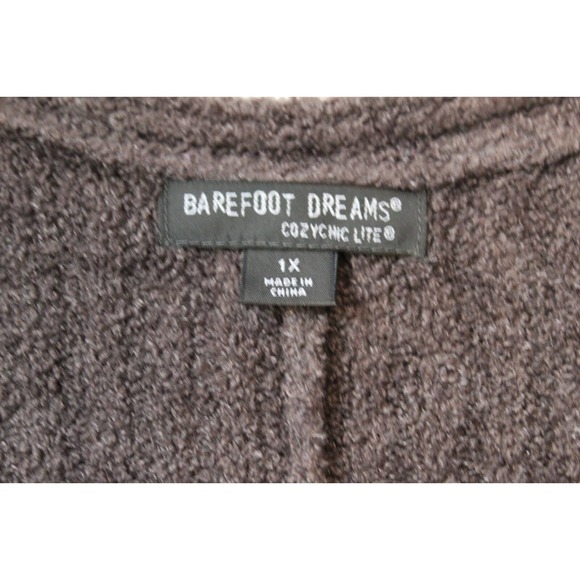 Barefoot Dreams Ribbed Open Front Shrug Cardi Brown Cardigan Plus Size 1X H13852 - Picture 3 of 9